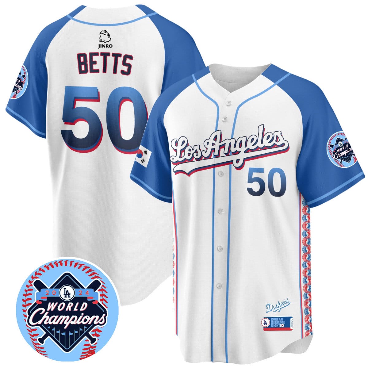 Los Angeles Dodgers Korean Heritage Night Jersey - All Stitched - Image 29