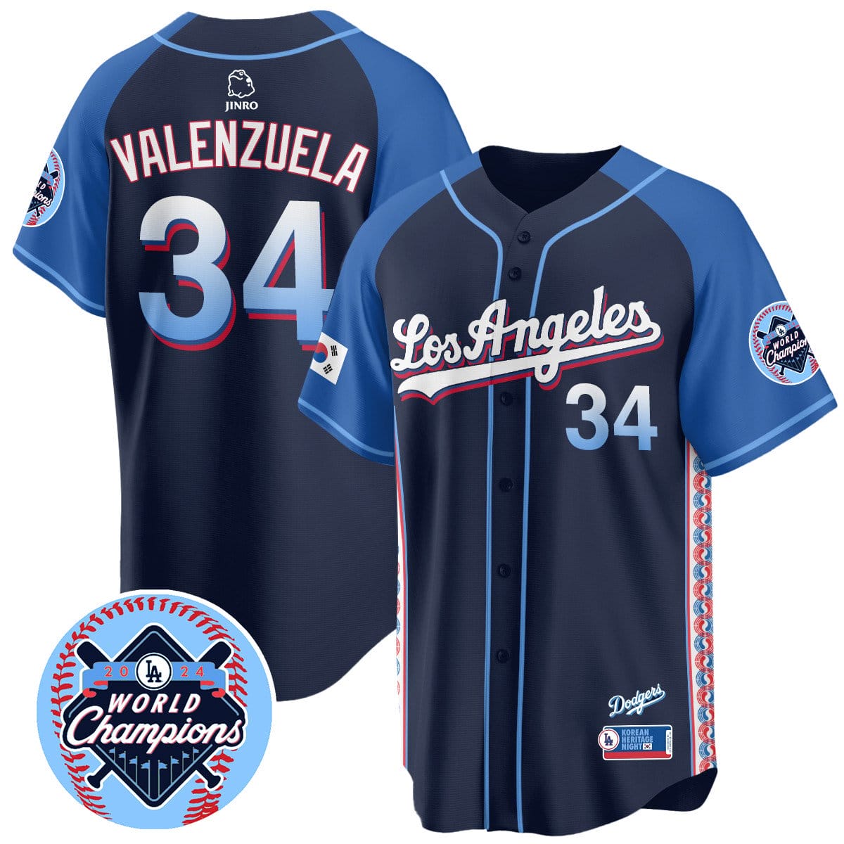 Los Angeles Dodgers Korean Heritage Night Jersey - All Stitched - Image 7