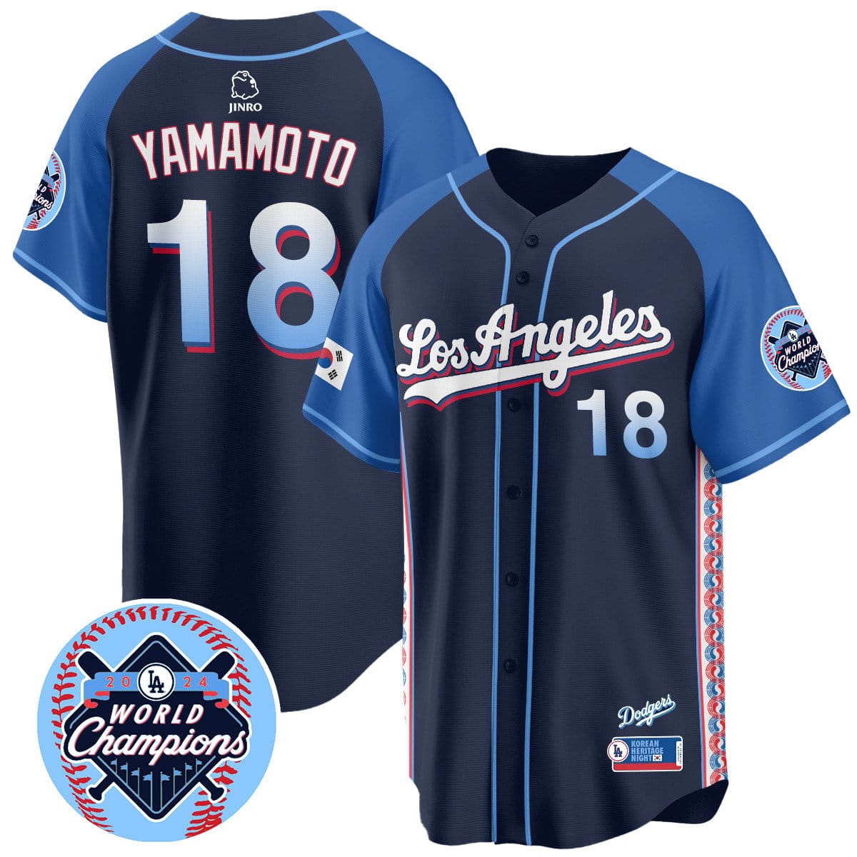Los Angeles Dodgers Korean Heritage Night Jersey - All Stitched - Image 8