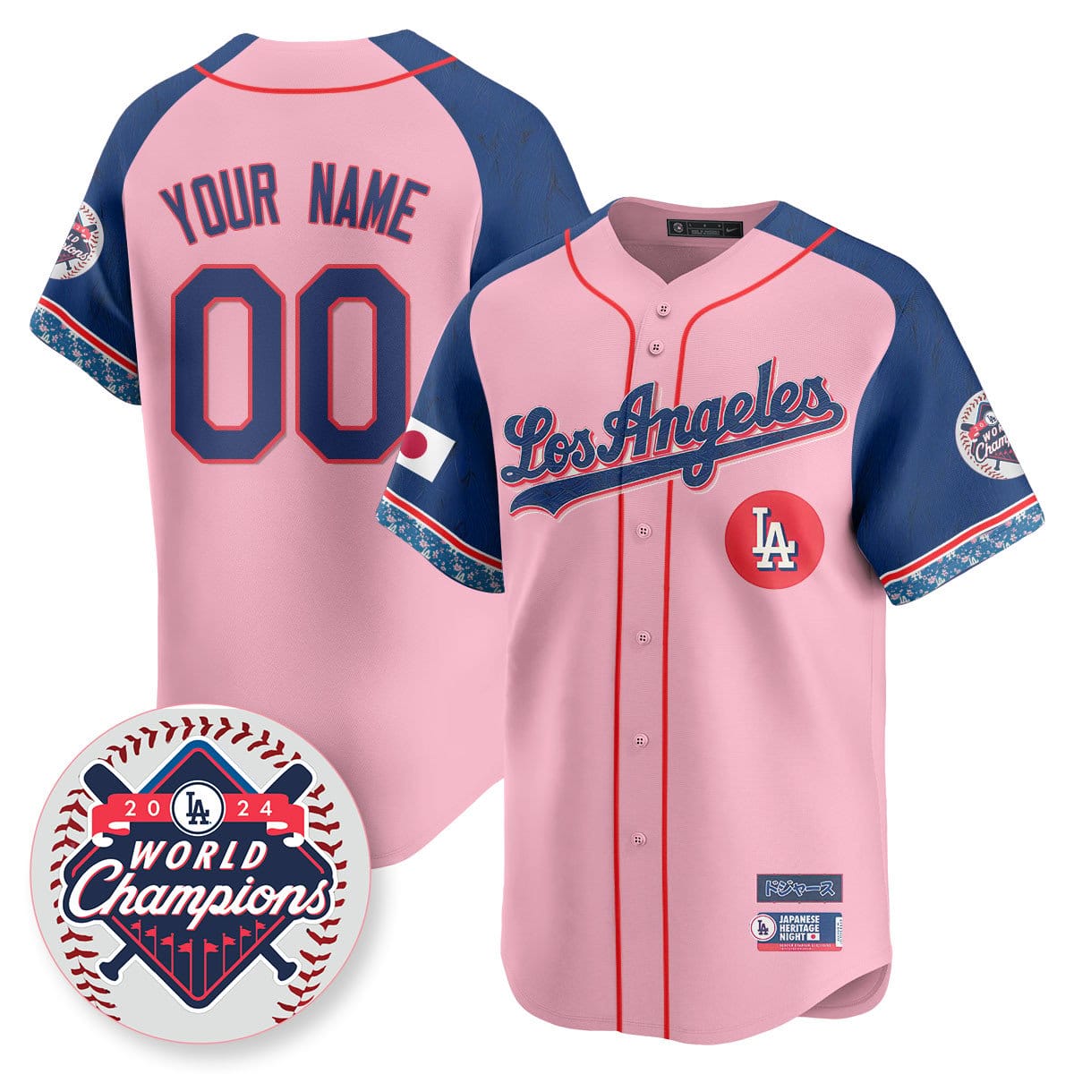 Custom Gender/Name Los Angeles Dodgers Japanese Heritage Night Jersey - All Stitched - Image 3