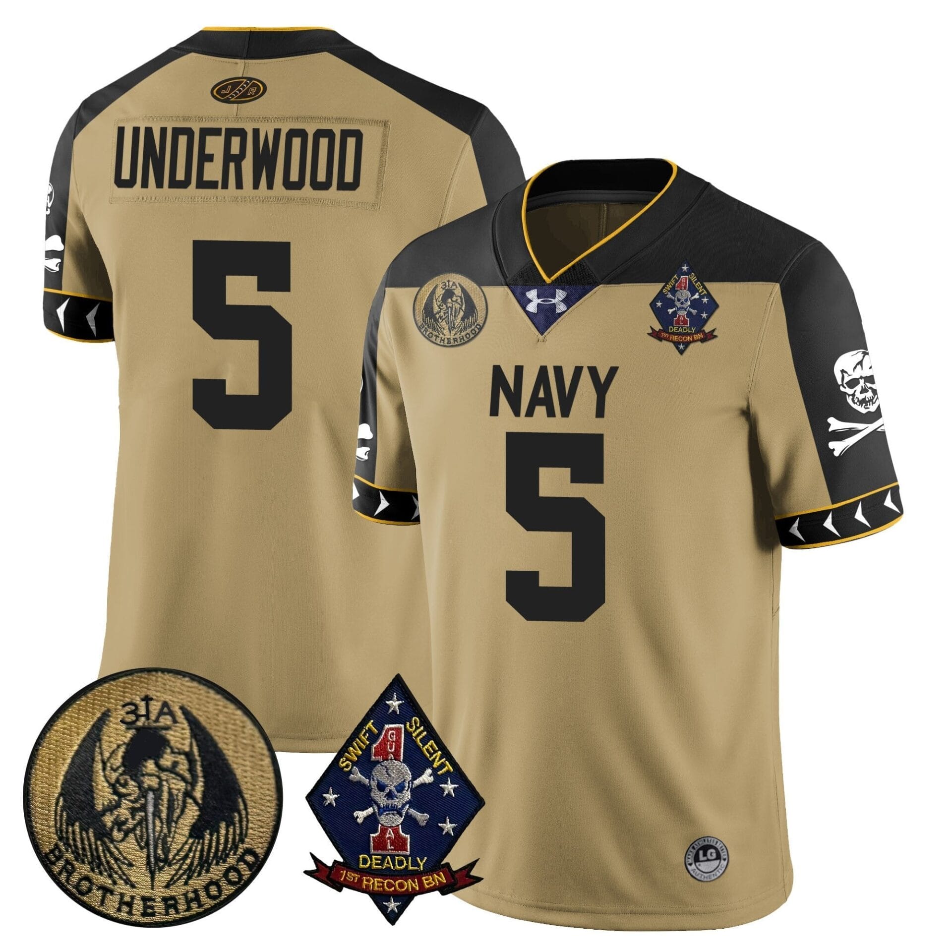 Navy Midshipmen Lacrosse Jolly Rogers Vapor Limited Jersey - All Stitched - Image 12