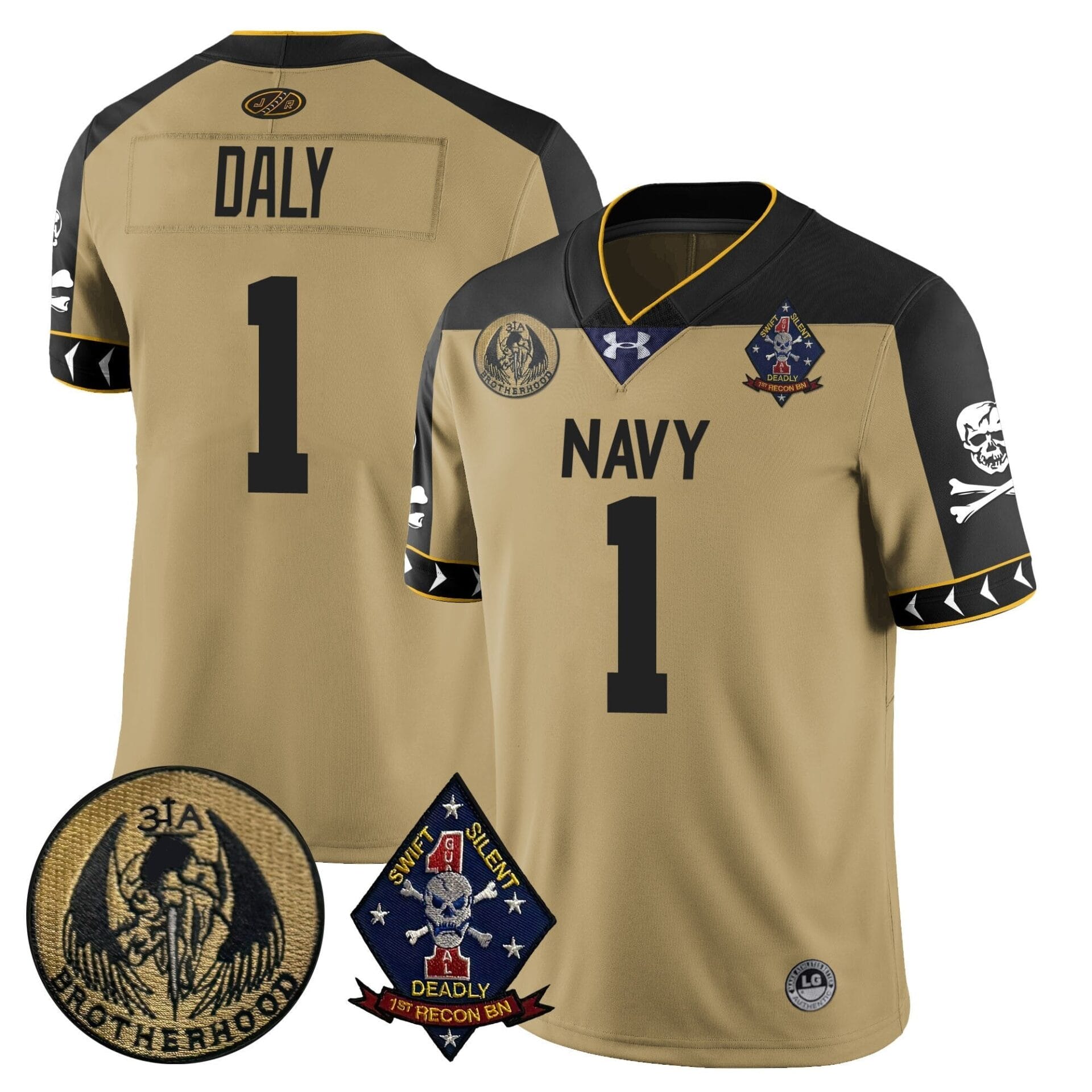 Navy Midshipmen Lacrosse Jolly Rogers Vapor Limited Jersey - All Stitched - Image 8