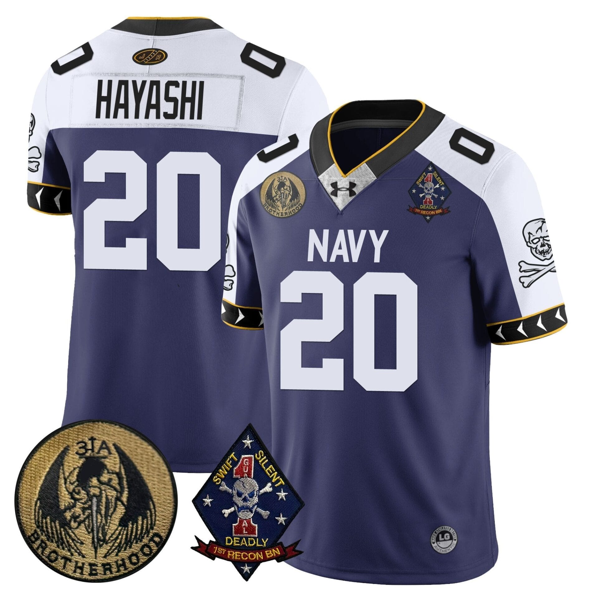 Navy Midshipmen Lacrosse Jolly Rogers Vapor Limited Jersey - All Stitched - Image 6