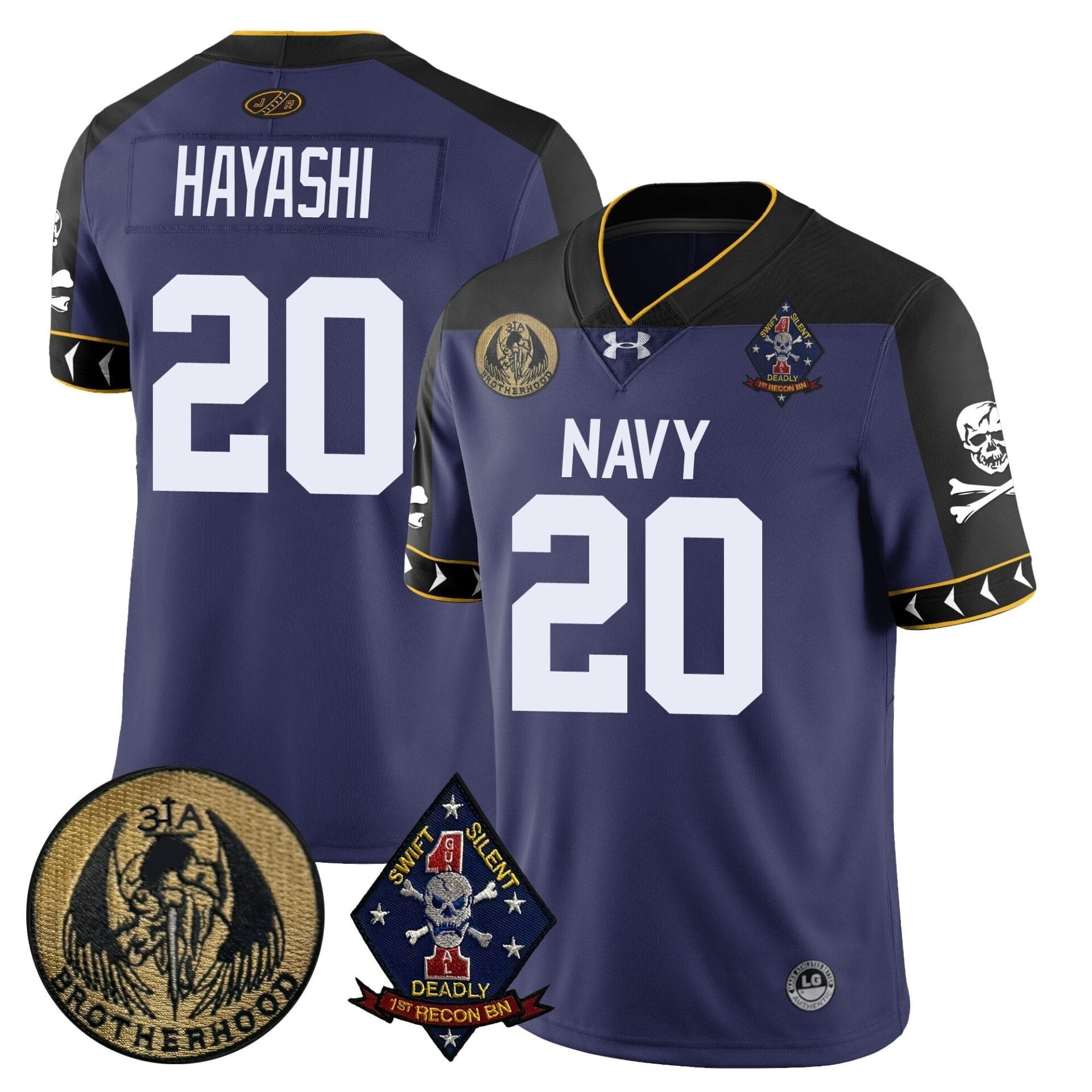 Navy Midshipmen Lacrosse Jolly Rogers Vapor Limited Jersey - All Stitched - Image 32