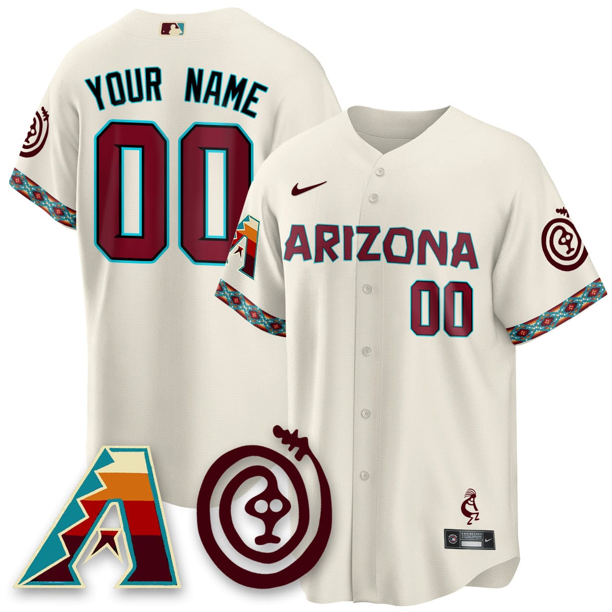 Custom Gender/Name Arizona Diamondbacks City Connect Concept Jersey V2 - All Stitched - Image 3