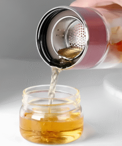 Glass Tea Infuser Bottle with Dual Chamber Brewing