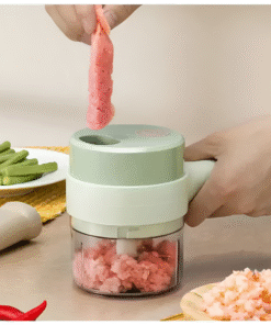 Alternative view of 4-in-1 Handheld Electric Vegetable Cutter with Cleaning Brush