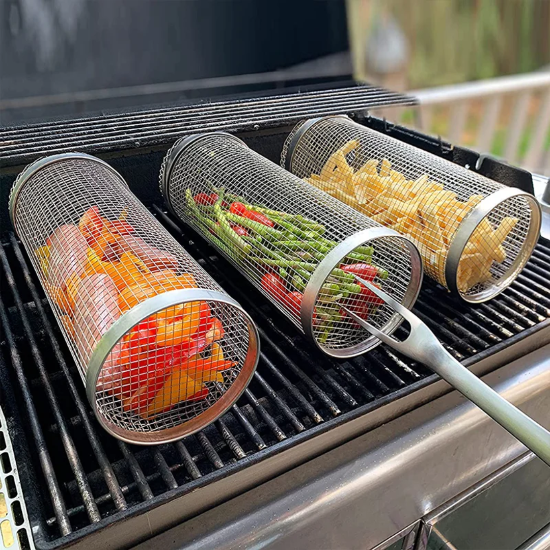 Stainless Steel Rolling Grill Basket