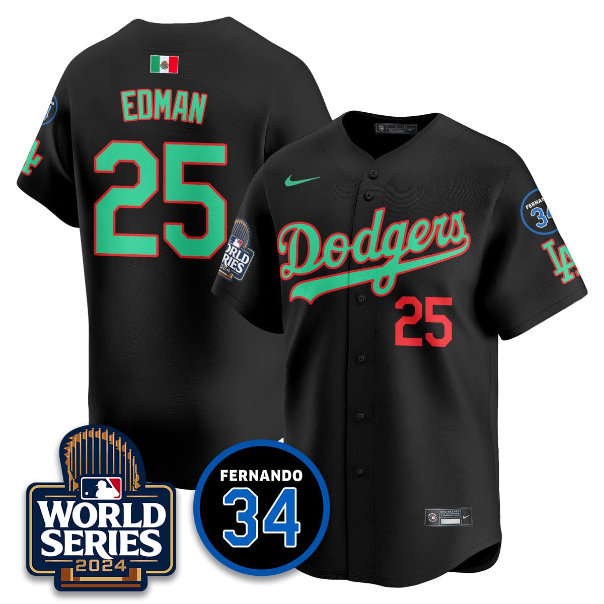 Dodgers Mexico World Series Jersey - All Stitched - Image 6