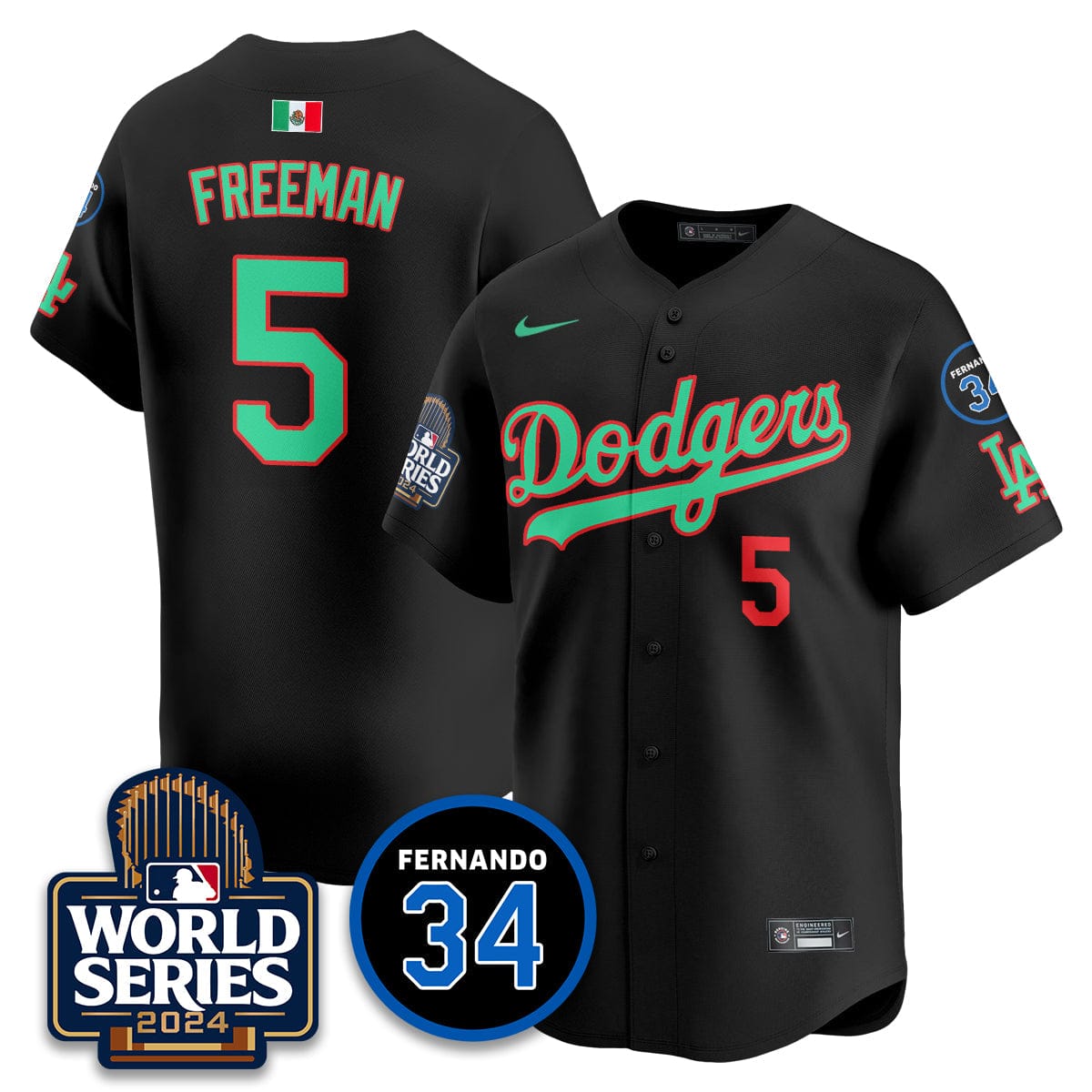 Dodgers Mexico World Series Jersey - All Stitched - Image 7