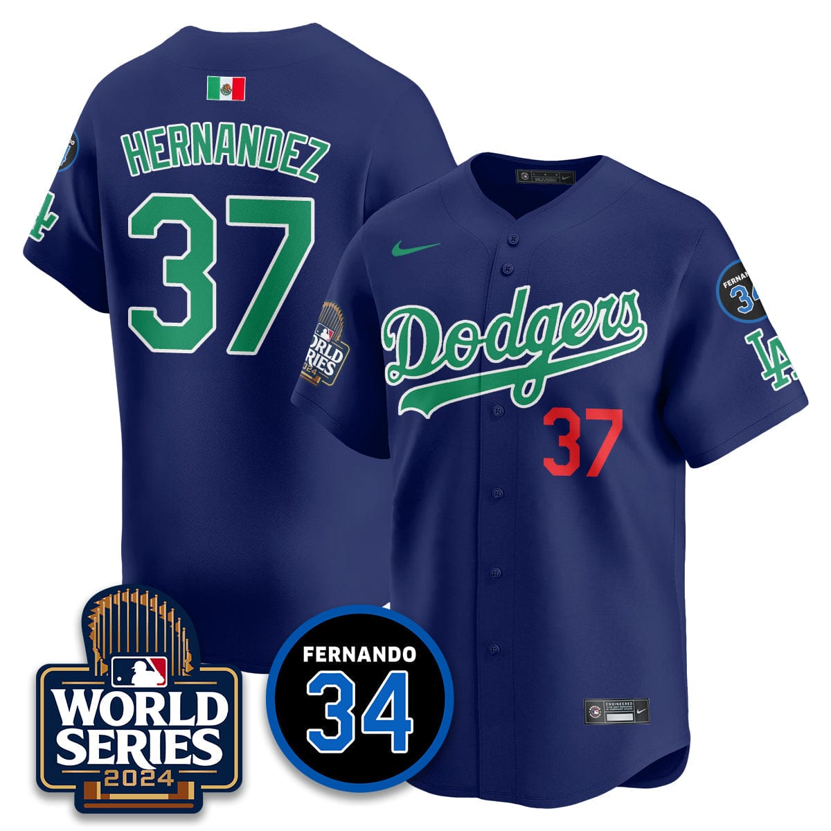 Dodgers Mexico World Series Jersey - All Stitched - Image 12