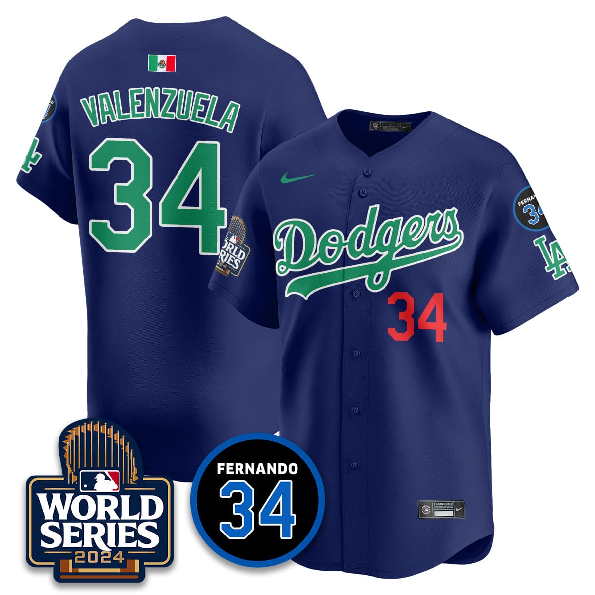Dodgers Mexico World Series Jersey - All Stitched - Image 17