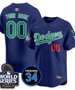 Alternative view of Dodgers Mexico World Series Custom Jersey - All Stitched