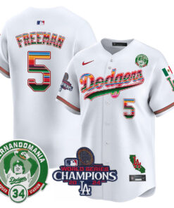 Alternative view of Dodgers Mexico 2024 World Series Champions Patch Jersey - All Stitched