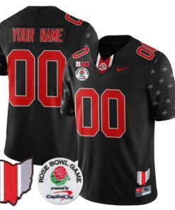 Alternative view of Ohio State Buckeyes 2024 Rose Bowl Vapor Limited Custom Jersey - All Stitched