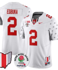 Alternative view of Ohio State Buckeyes 2024 Rose Bowl Vapor Limited Jersey - All Stitched