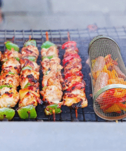 Alternative view of Stainless Steel Rolling Grill Basket