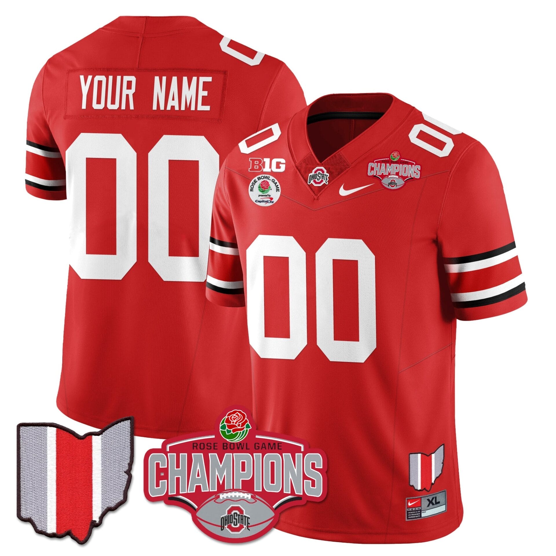 Custom Ohio State Buckeyes 2024 Rose Bowl Champions Jersey - All Stitched - Image 4