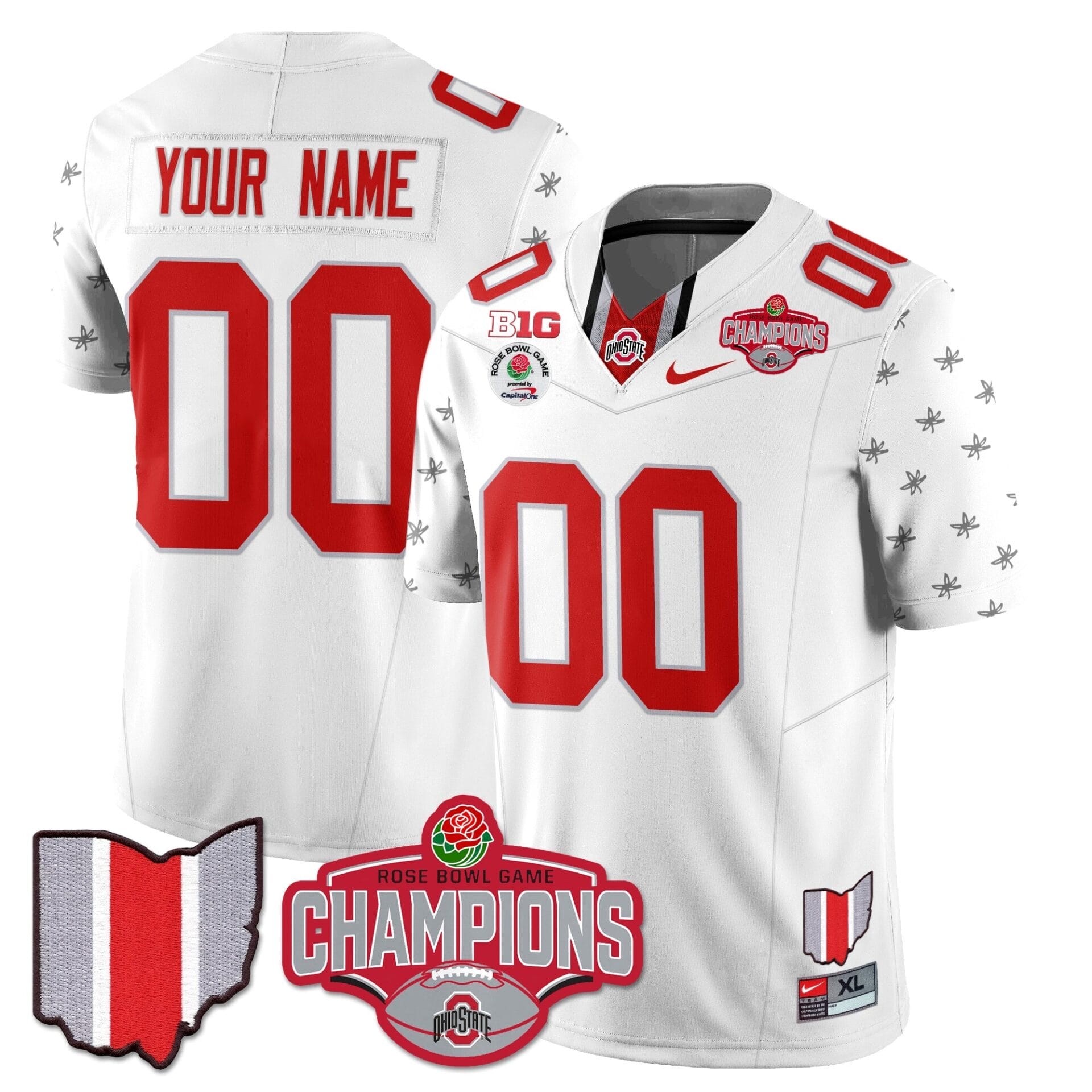 Custom Ohio State Buckeyes 2024 Rose Bowl Champions Jersey - All Stitched - Image 5