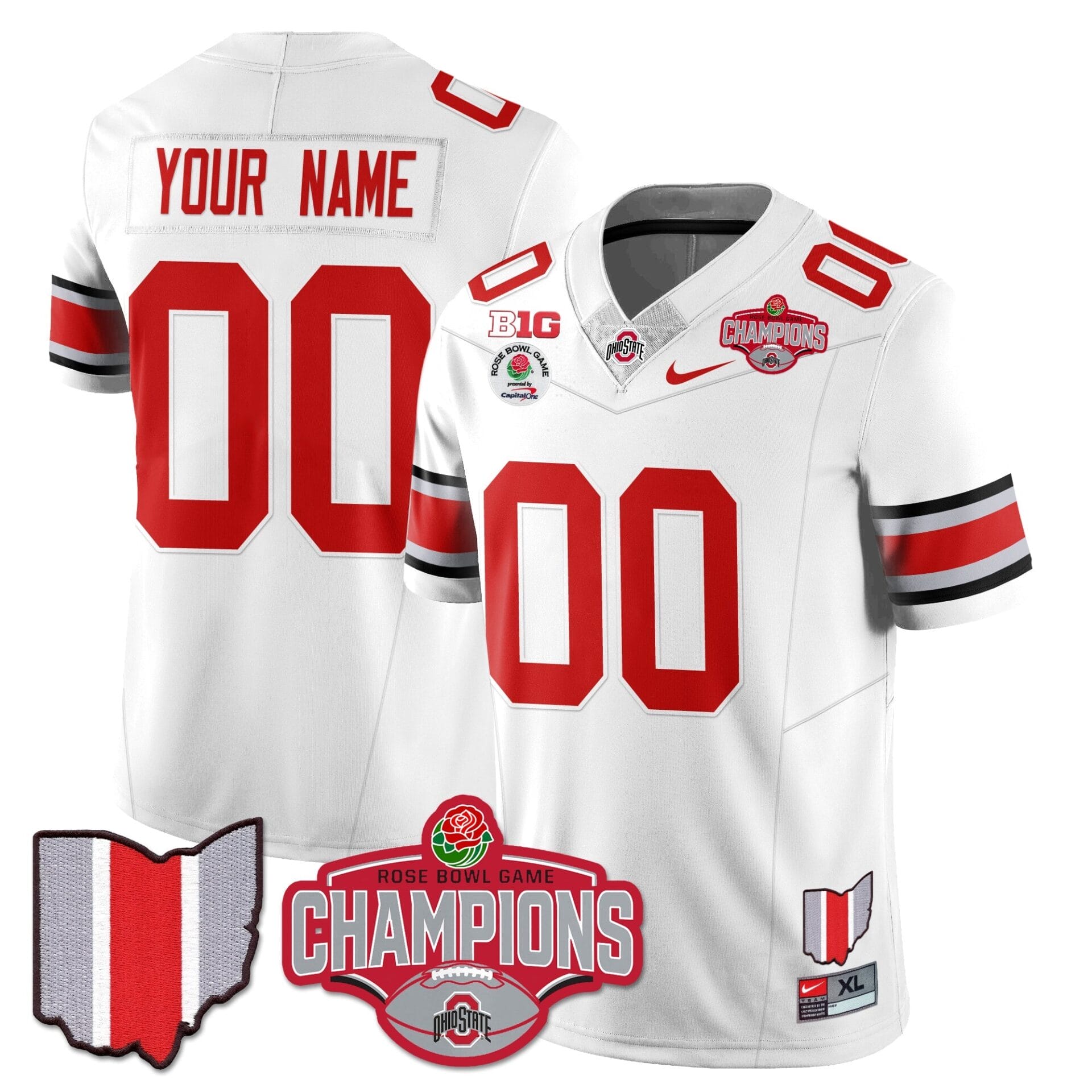 Custom Ohio State Buckeyes 2024 Rose Bowl Champions Jersey - All Stitched - Image 6
