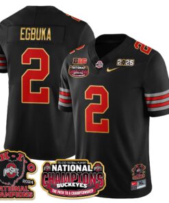 Alternative view of Ohio State Buckeyes 'Heritage Stripe' 2025 CFP Patch - National Champions Jersey N9 - All Stitched