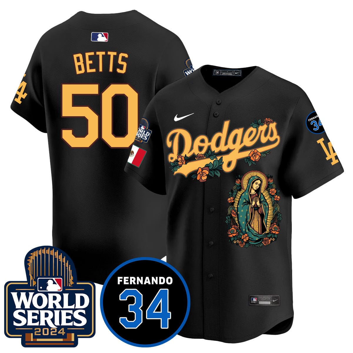 Dodgers Guadalupe - Fernando Valenzuela Memorial Jersey - All Stitched - Image 6