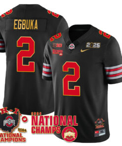 Alternative view of Ohio State Buckeyes 'Heritage Stripe' 2025 CFP Patch - National Champions Jersey N6 - All Stitched