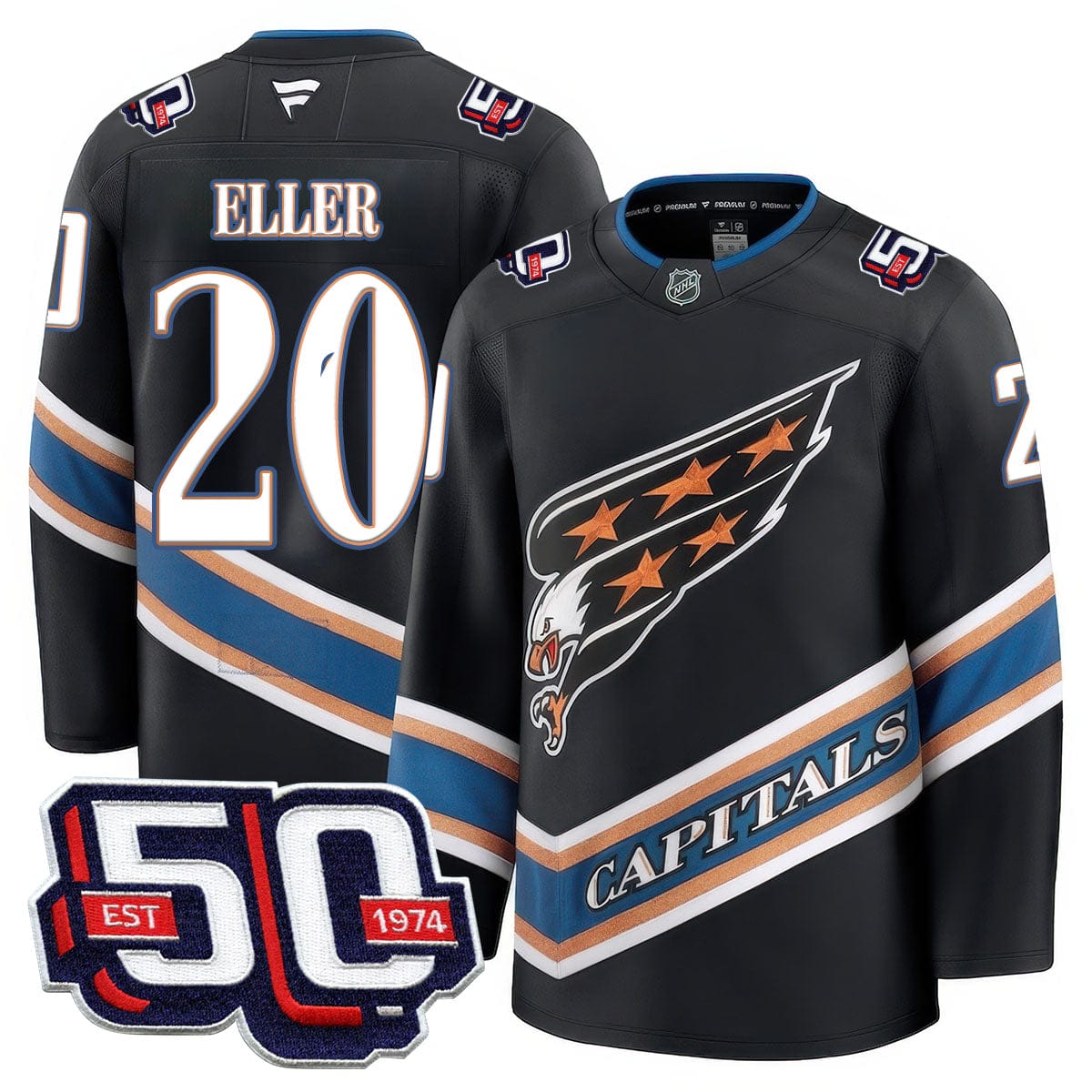 Washington Capitals 50th Anniversary Premium Jersey - All Stitched - Image 2