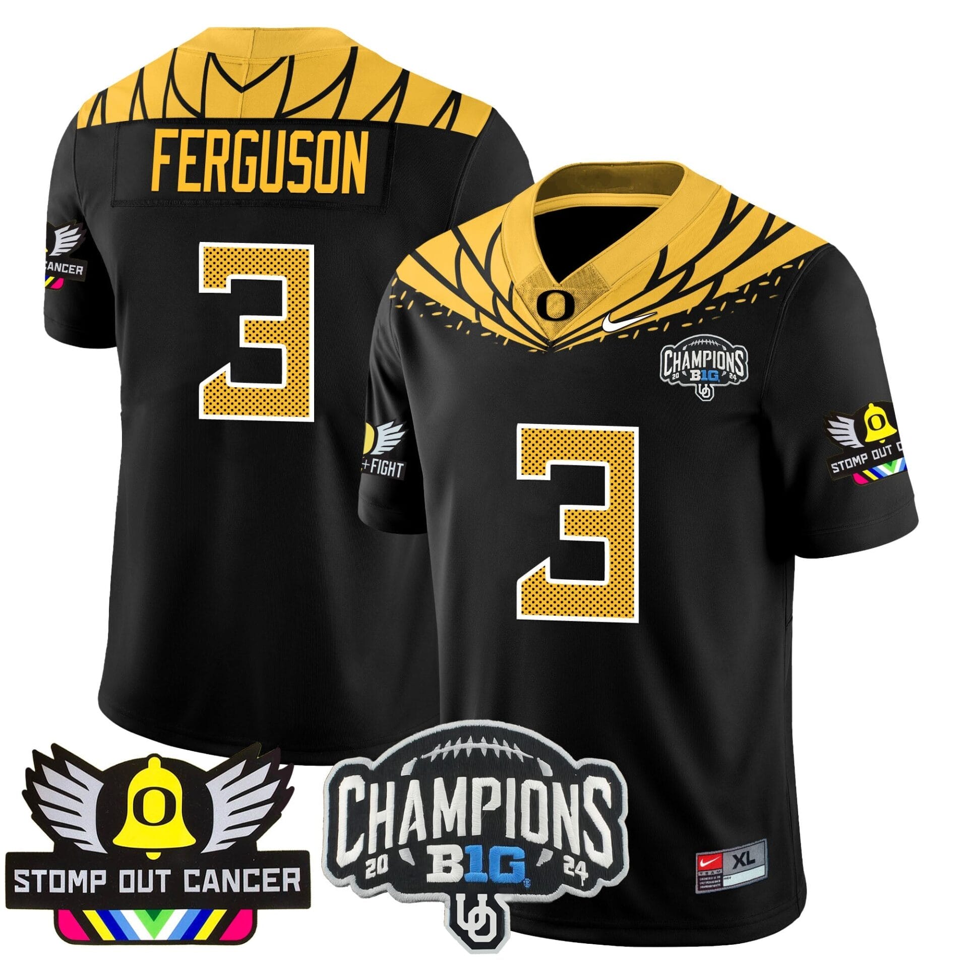 Oregon Alternate 2024 Big Ten Champions Jersey V2 - All Stitched - Image 17