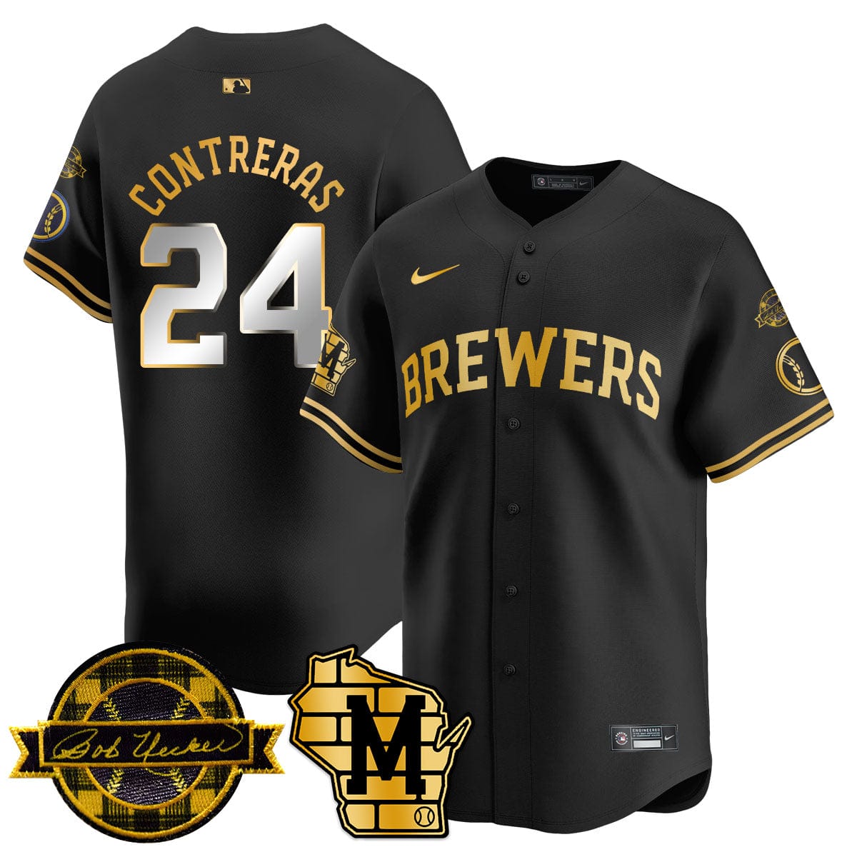 Milwaukee Brewers 2025 Limited Jersey - Bob Uecker Patch - All Stitched - Image 17