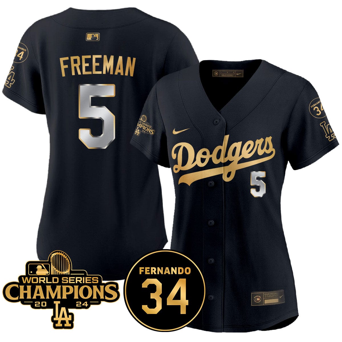 Women Dodgers - World Series Champions 2024 Jersey - All Stitched - Image 31