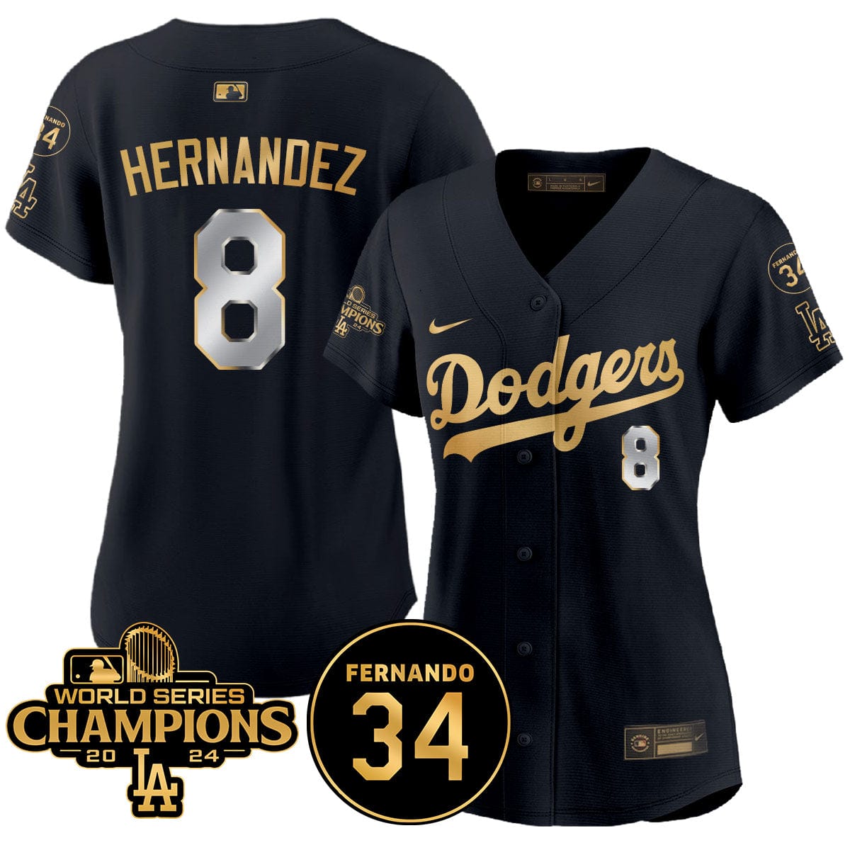 Women Dodgers - World Series Champions 2024 Jersey - All Stitched - Image 32