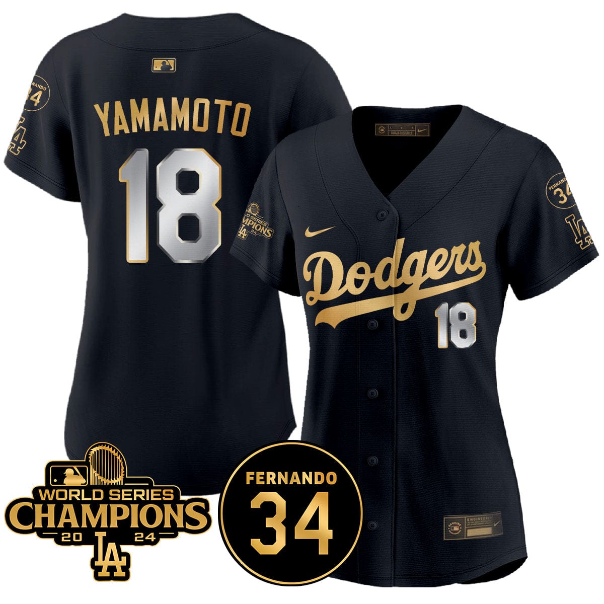 Women Dodgers - World Series Champions 2024 Jersey - All Stitched - Image 36