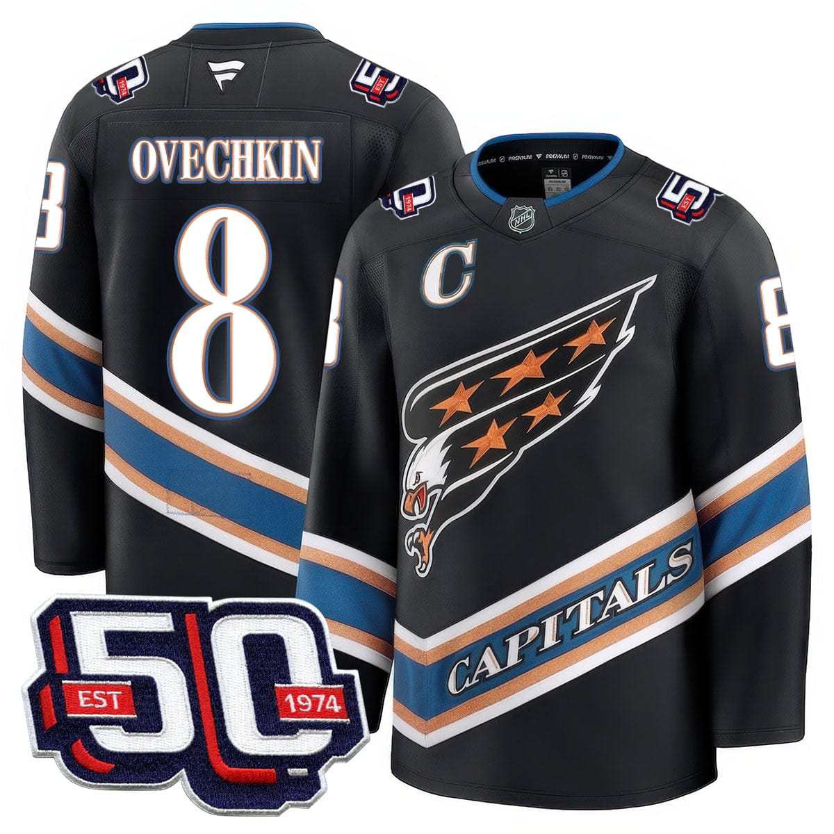 Washington Capitals 50th Anniversary Premium Jersey - All Stitched - Image 4