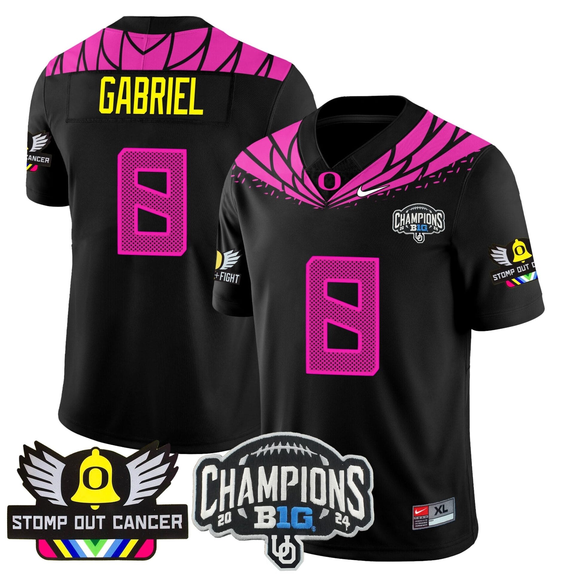 Oregon Alternate 2024 Big Ten Champions Jersey V2 - All Stitched - Image 5