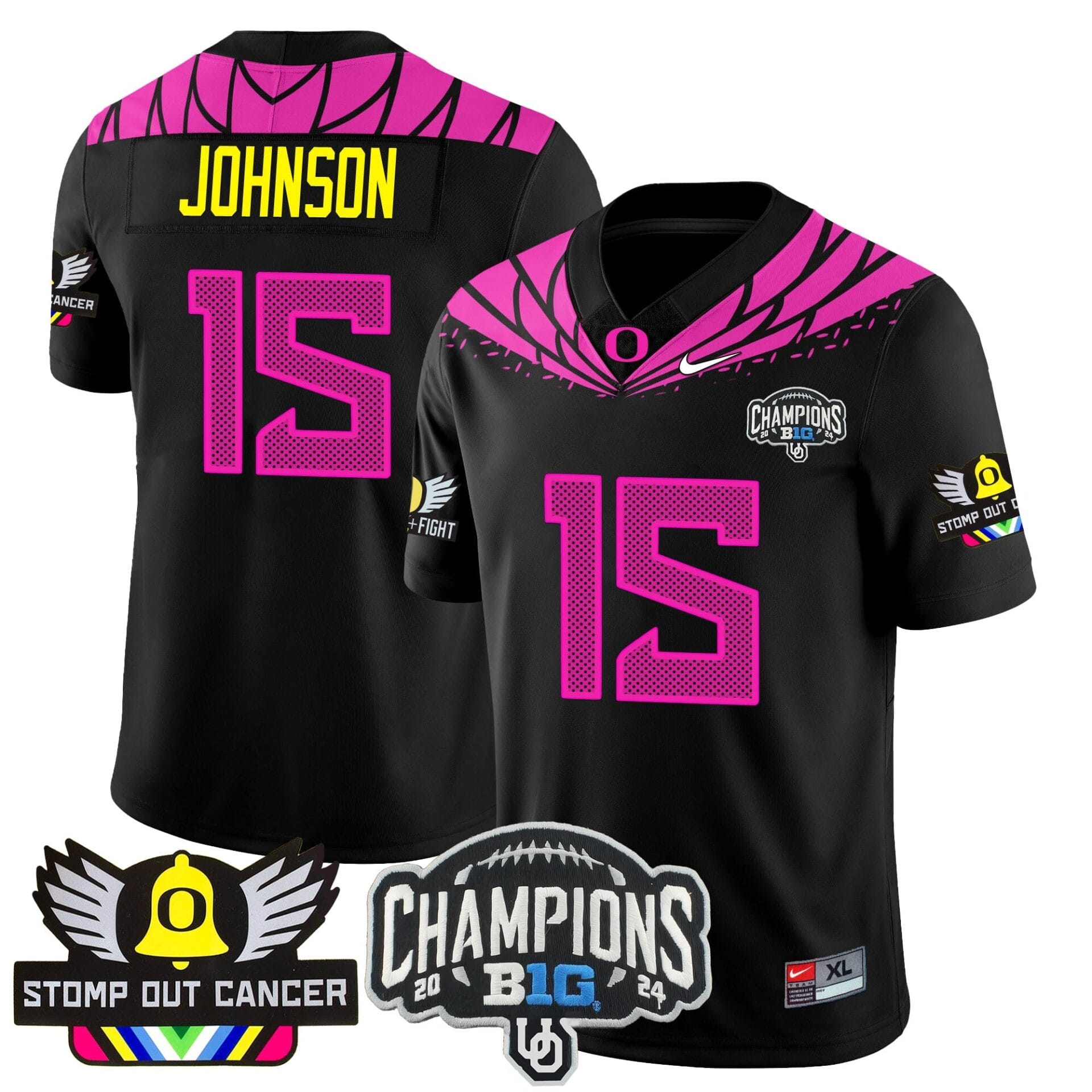 Oregon Alternate 2024 Big Ten Champions Jersey V2 - All Stitched - Image 6