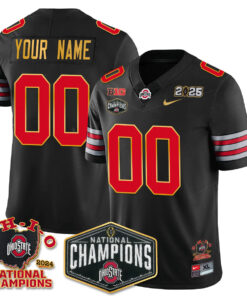 Custom Gender/Name Ohio State Buckeyes 'Heritage Stripe' 2025 CFP Patch - National Champions Gold Custom Jersey N8 - All Stitched