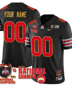 Custom Gender/Name Ohio State Buckeyes 'Heritage Stripe' 2025 CFP Patch - National Champions Gold Custom Jersey N6 - All Stitched