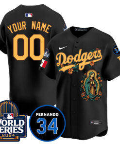 Dodgers Guadalupe - Fernando Valenzuela Memorial Custom Jersey - All Stitched