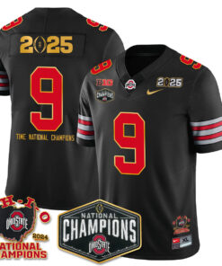 Alternative view of Ohio State Buckeyes 'Heritage Stripe' 2025 CFP Patch - National Champions Jersey N8 - All Stitched