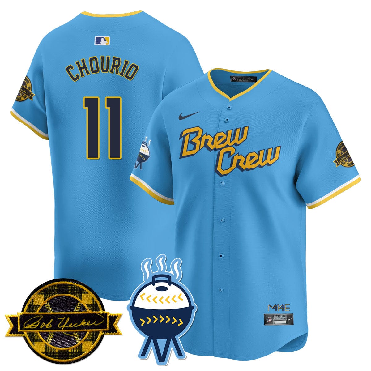 Milwaukee Brewers 2025 Limited Jersey - Bob Uecker Patch - All Stitched - Image 11
