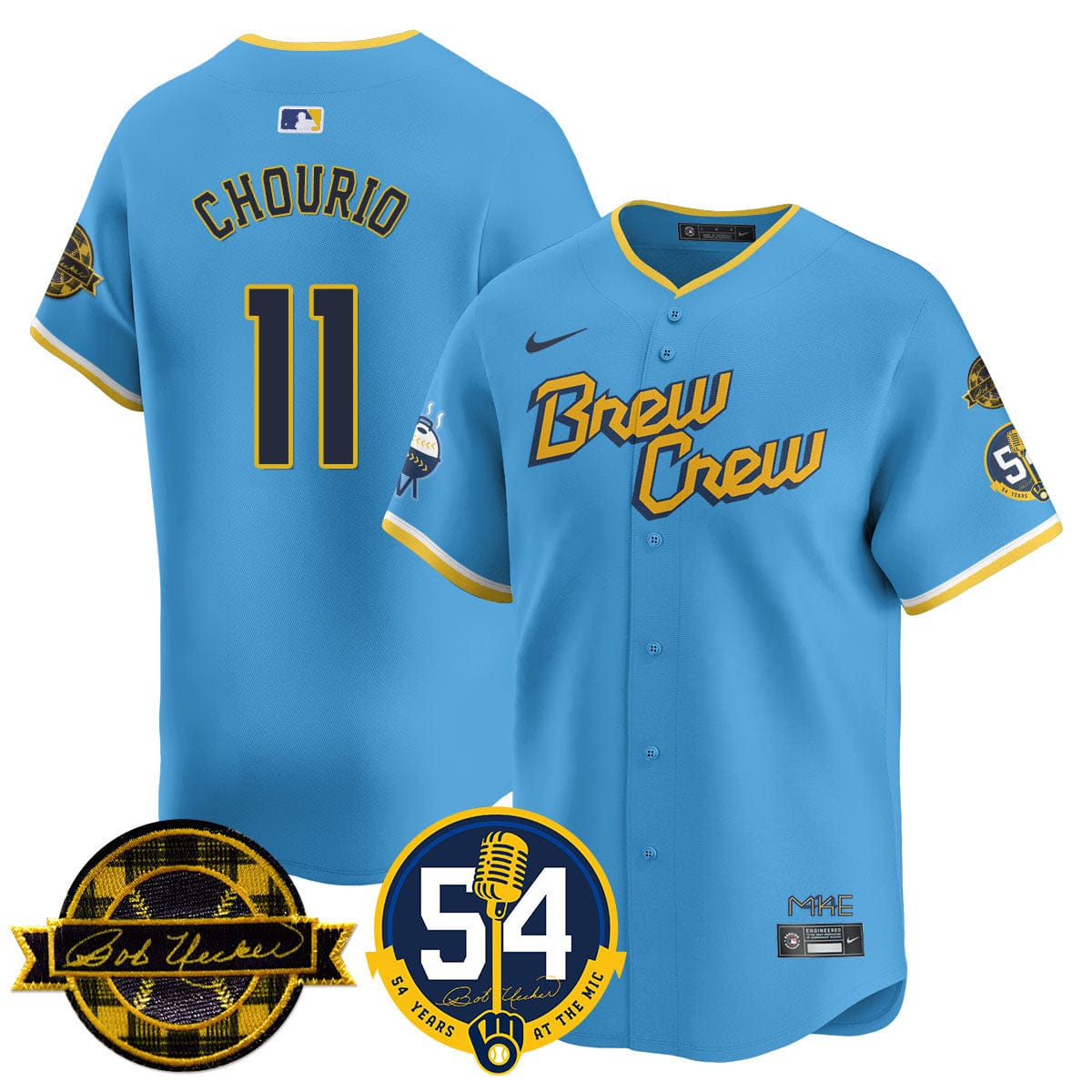 Milwaukee Brewers Jersey - Bob Uecker, 54 Seasons for Brewers Jersey - All Stitched - Image 16