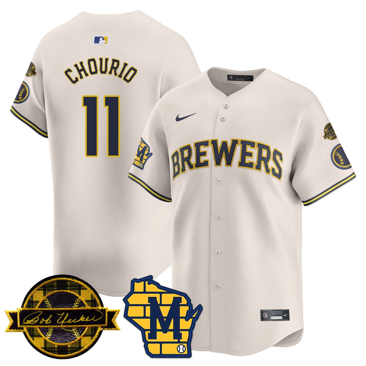 Milwaukee Brewers 2025 Limited Jersey - Bob Uecker Patch - All Stitched - Image 2