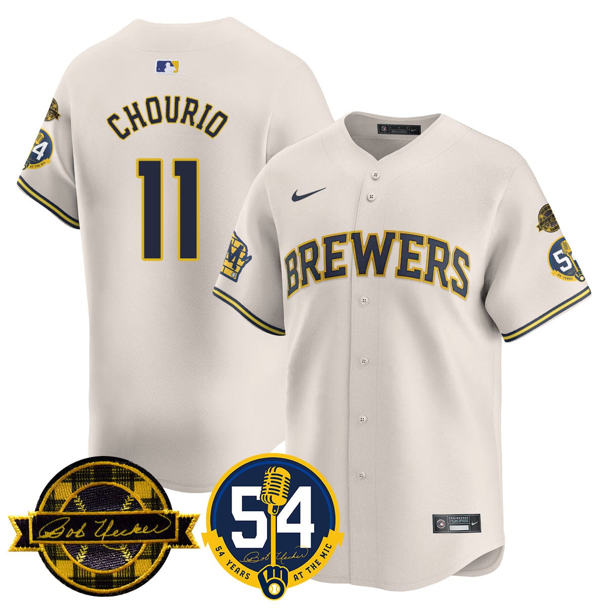 Milwaukee Brewers Jersey - Bob Uecker, 54 Seasons for Brewers Jersey - All Stitched - Image 6
