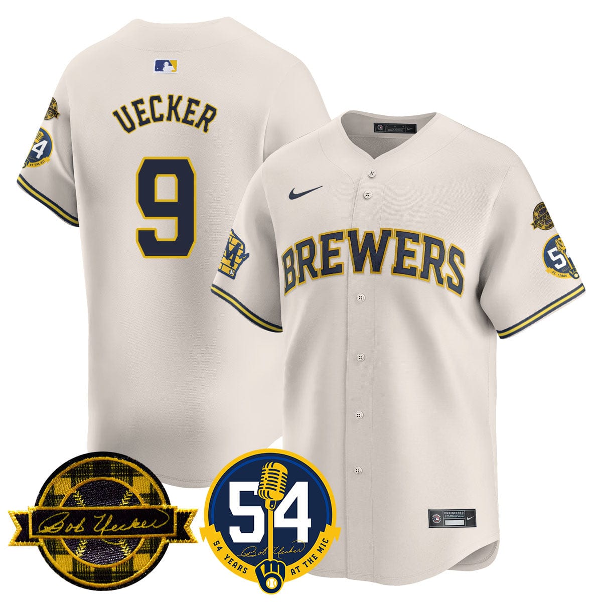 Milwaukee Brewers Jersey - Bob Uecker, 54 Seasons for Brewers Jersey - All Stitched - Image 9