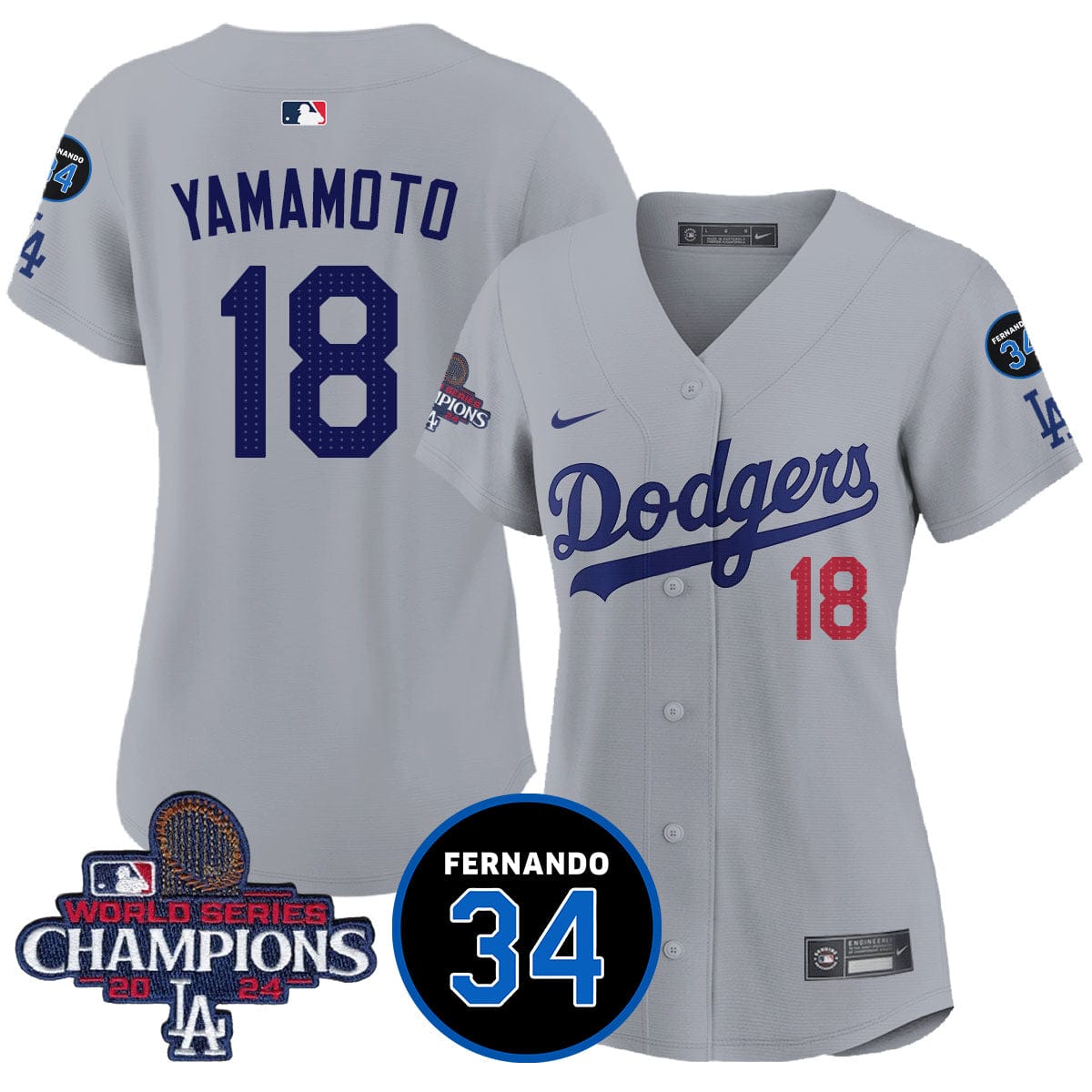 Women Dodgers - World Series Champions 2024 Jersey - All Stitched - Image 45