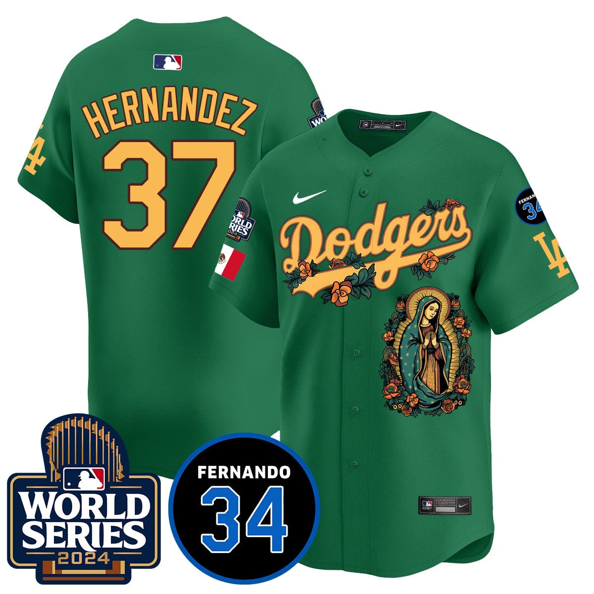 Dodgers Guadalupe - Fernando Valenzuela Memorial Jersey - All Stitched - Image 22
