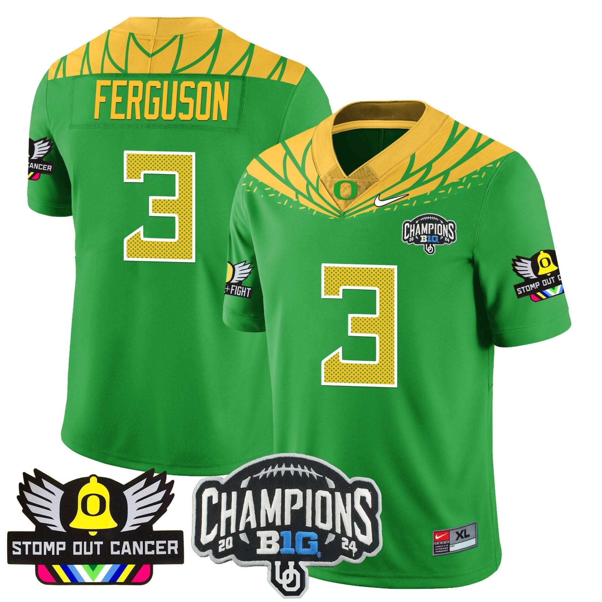 Oregon Alternate 2024 Big Ten Champions Jersey V2 - All Stitched - Image 24