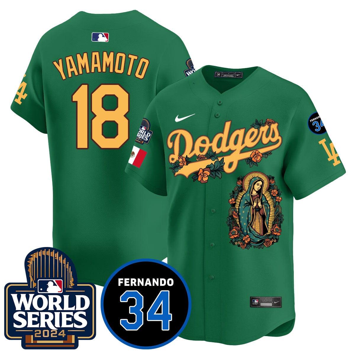 Dodgers Guadalupe - Fernando Valenzuela Memorial Jersey - All Stitched - Image 30
