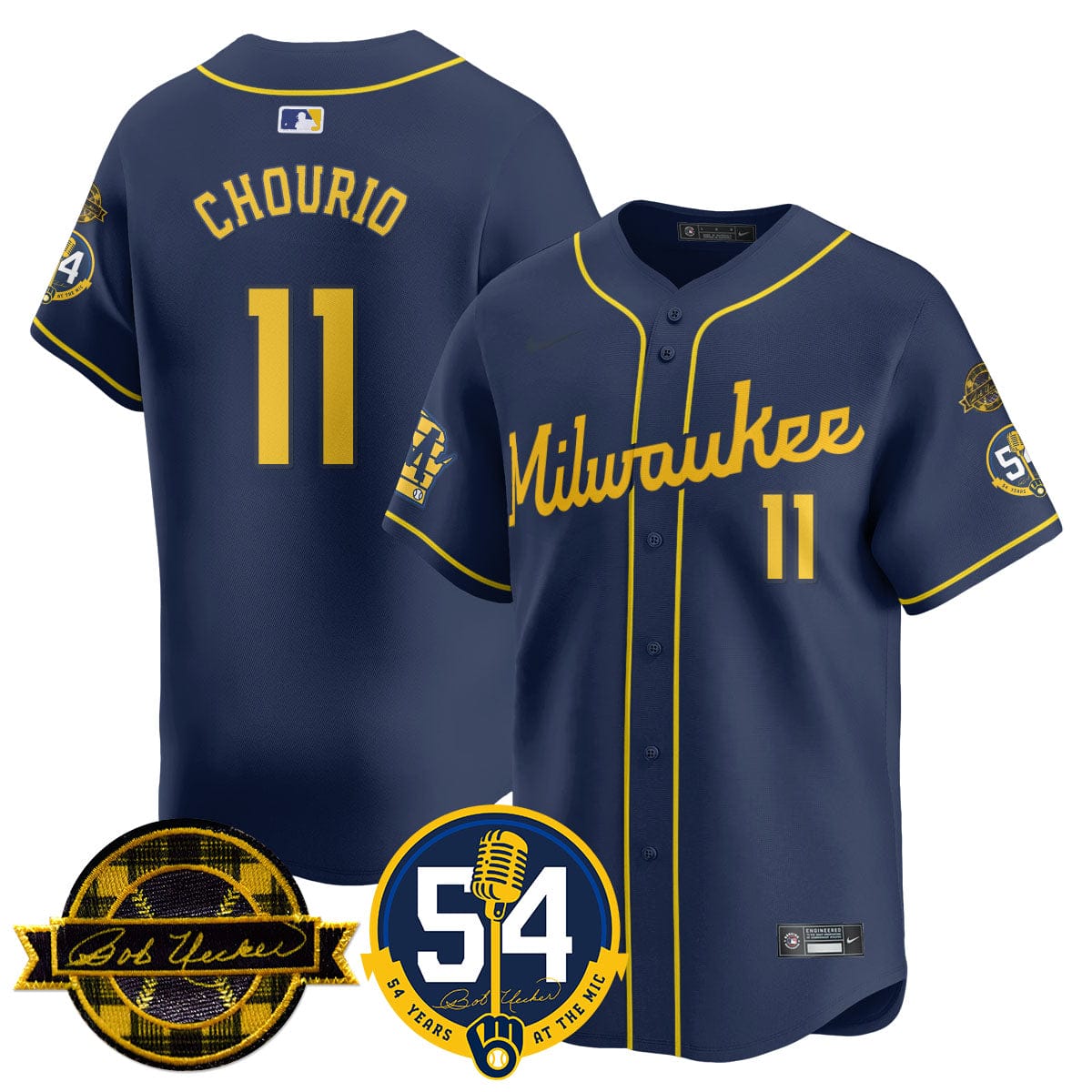Milwaukee Brewers Jersey - Bob Uecker, 54 Seasons for Brewers Jersey - All Stitched - Image 11